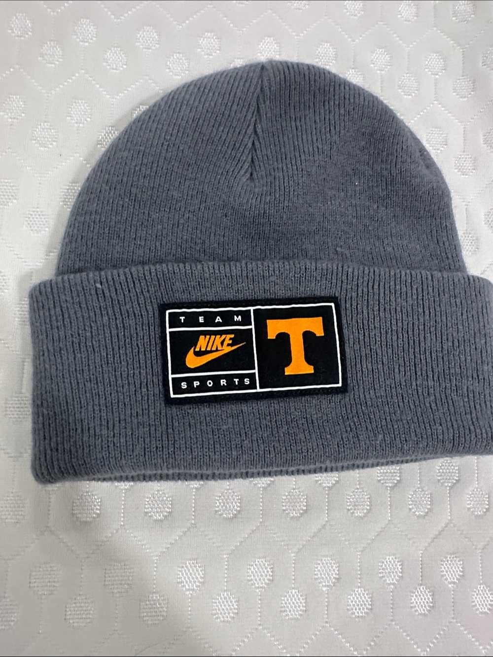 Nike Gray Knit Beanie with Orange Tennessee Patch